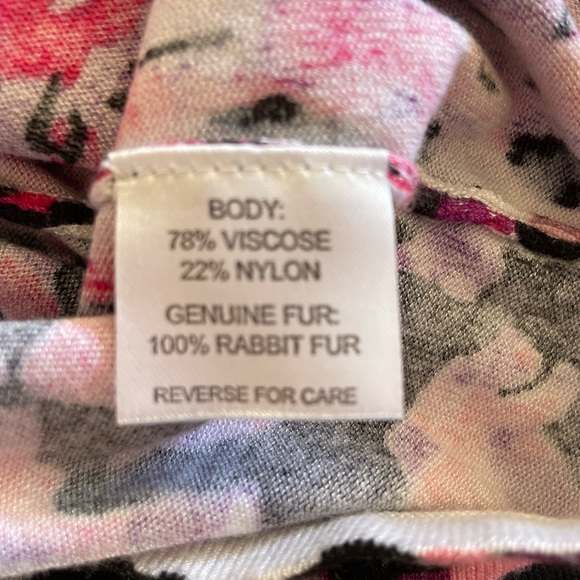 Belldini multicolored hooded sweater with real rabbit fur - Picture 4 of 5